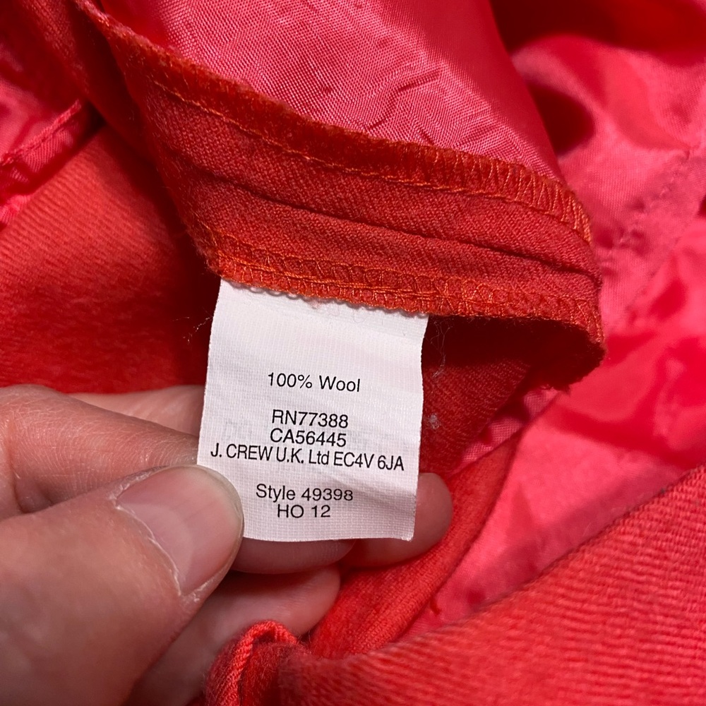 J.Crew Wool Cafe Capri Pants Hot Pink Size 8 - Picture 5 of 5